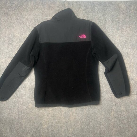 The North Face Women Size Large Pink Ribbon Denali 2 Full Zip black Jacket - Picture 3 of 8
